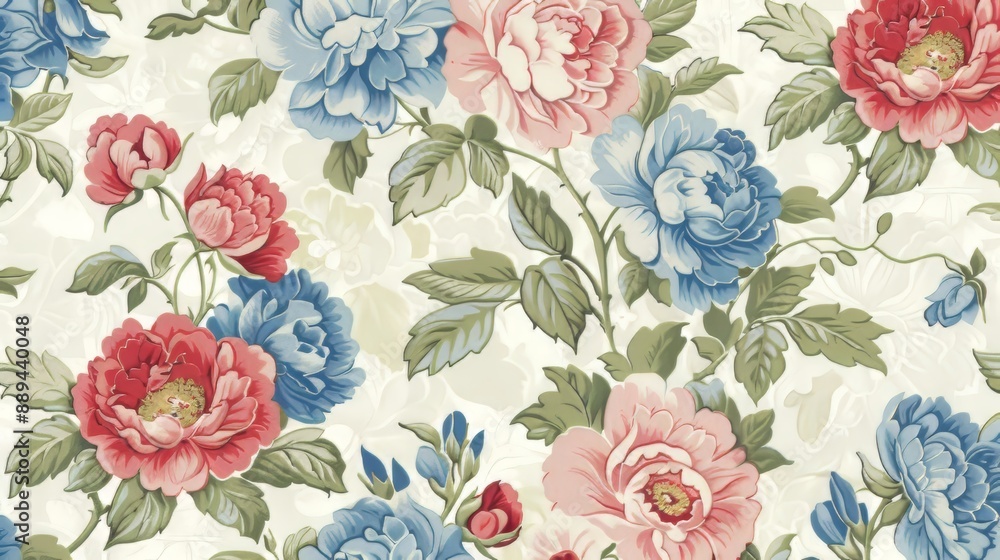 A high definition, 16:9 wallpaper featuring a chintz pattern in China A high definition, 16:9 wallpaper featuring a chintz pattern in China