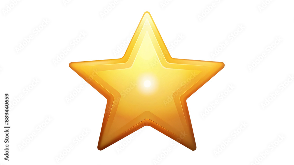 Golden star isolated on white background, shining symbol of celebration and achievement Golden star isolated on white background, shining symbol of celebration and achievement