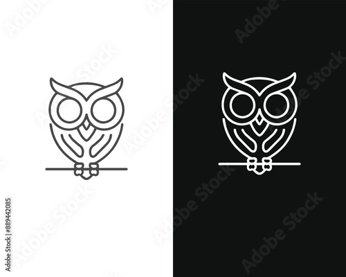 Minimalist Mascot Style Owl Vector For Logo or Icon