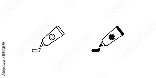 ointment set icon with white background vector stock illustration