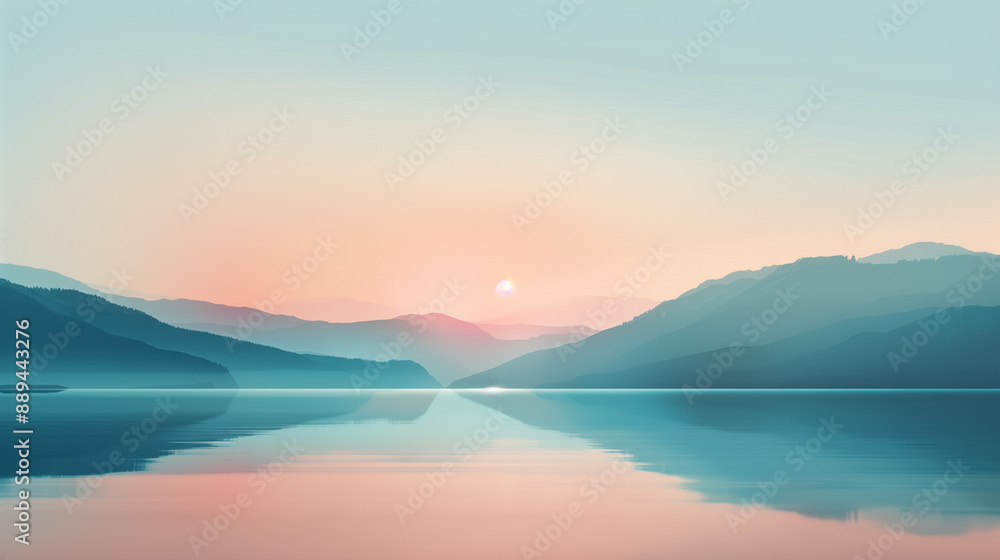 A calming wallpaper showcasing a minimalist landscape with soft gradients and gentle colors. A calming wallpaper showcasing a minimalist landscape with soft gradients and gentle colors.