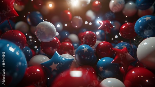 Wallpaper for your desktop featuring stars, stripes, red, white, and blue celebrations, 4th of July