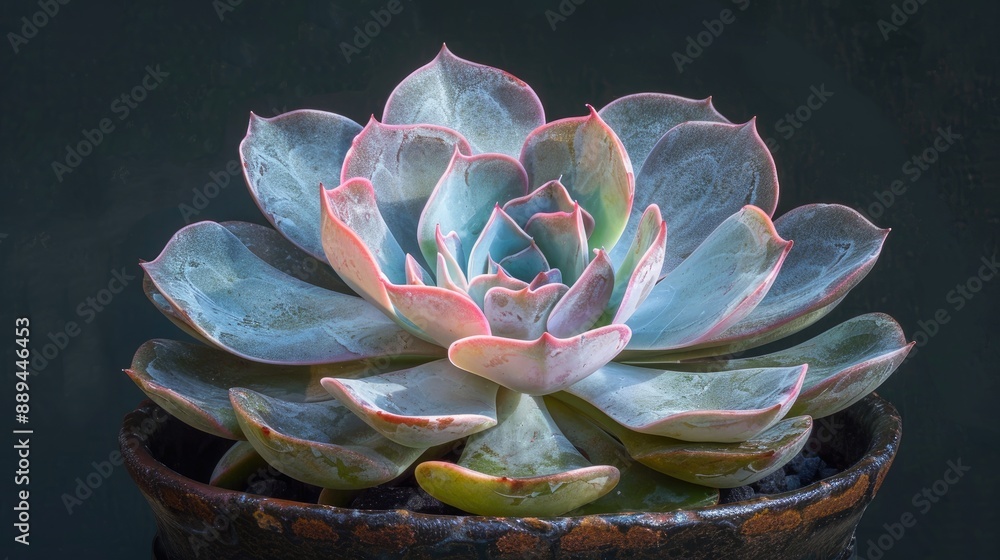 Echeveria secunda var showcased against dark backdrop Echeveria secunda var showcased against dark backdrop