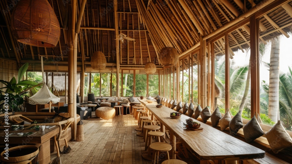 Fototapeta premium Bali bam interiors , Bali bam exteriors , traditional Bali bam ,interiors and exteriors of a traditional Bali bam