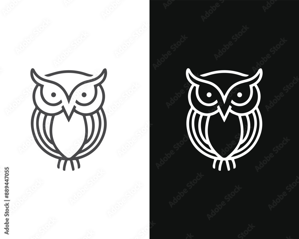 Fototapeta premium Minimalist Mascot Style Owl Vector For Logo or Icon