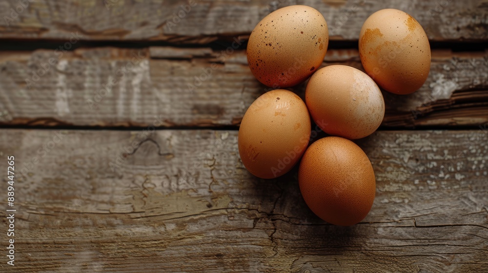 Eggs on a rustic wooden surface Eggs on a rustic wooden surface