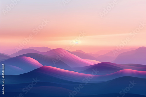 A calming wallpaper showcasing a minimalist landscape with soft gradients and gentle colors.