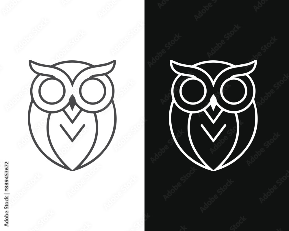 Minimalist Mascot Style Owl Vector For Logo or Icon Minimalist Mascot Style Owl Vector For Logo or Icon