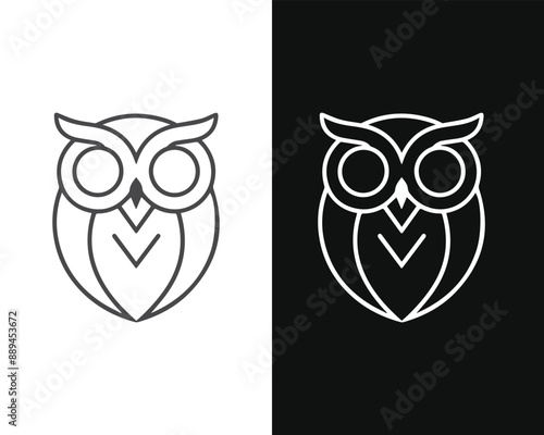 Minimalist Mascot Style Owl Vector For Logo or Icon photo