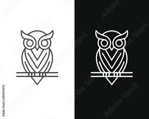 Minimalist Mascot Style Owl Vector For Logo or Icon photo