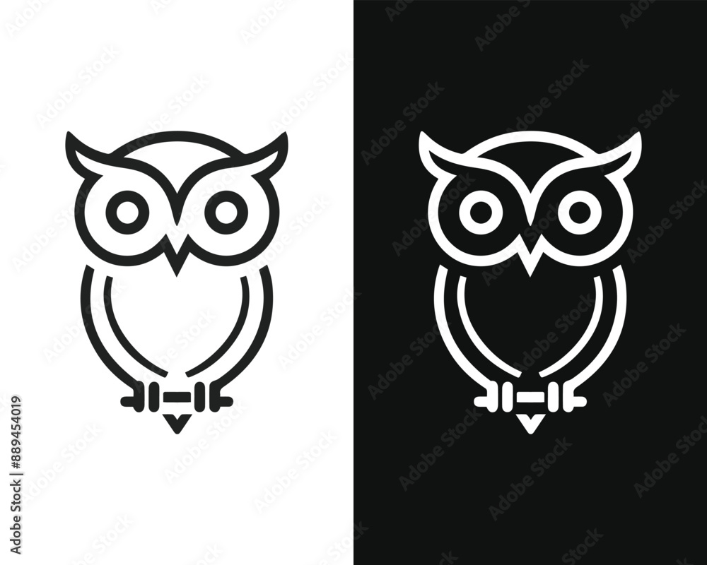Obraz premium Minimalist Mascot Style Owl Vector For Logo or Icon