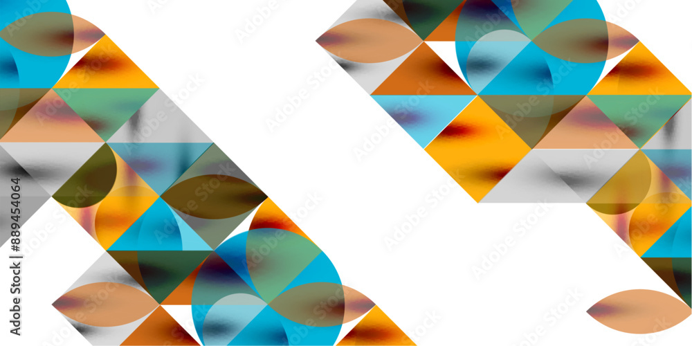 Triangles, round triangles and circles techno art. Vector Illustration For Wallpaper, Banner, Background, Card, Book Illustration, landing page Triangles, round triangles and circles techno art. Vector Illustration For Wallpaper, Banner, Background, Card, Book Illustration, landing page