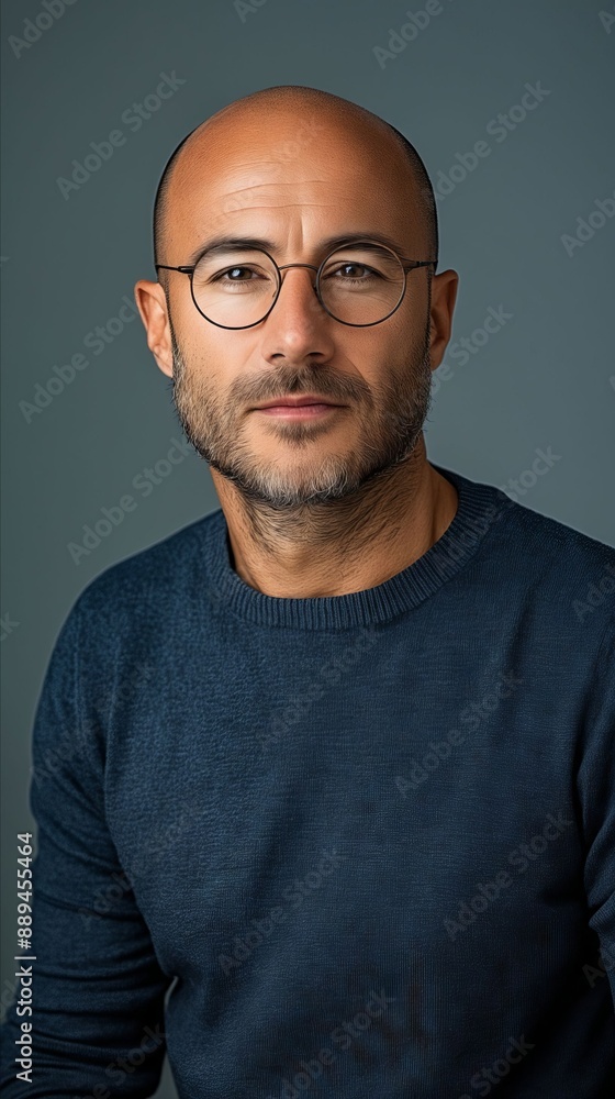 Obraz premium A man with glasses and a sweater.