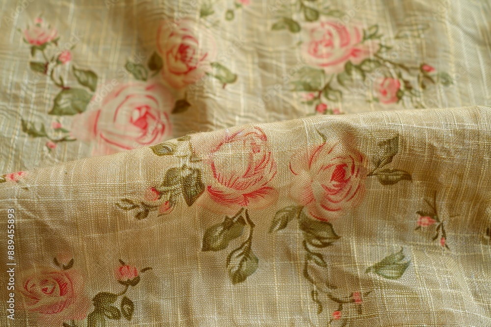 The background of the tapestry has a romantic texture of roses with a floral pattern The background of the tapestry has a romantic texture of roses with a floral pattern