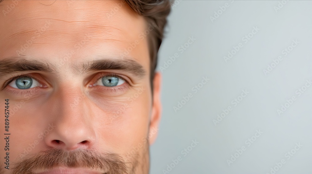 Obraz premium A man with blue eyes looking at the camera.