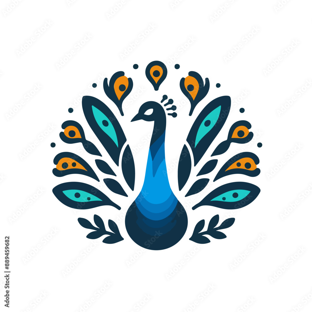 flat vector logo of a peacock. flat vector logo of a peacock.