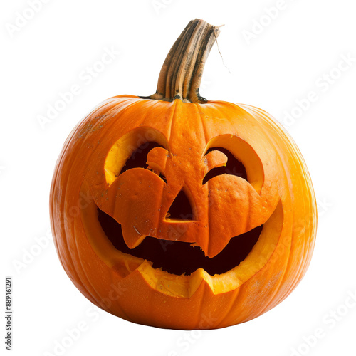 Pumpkin smile face ekspression halloween isolated on transparent or  white background photo