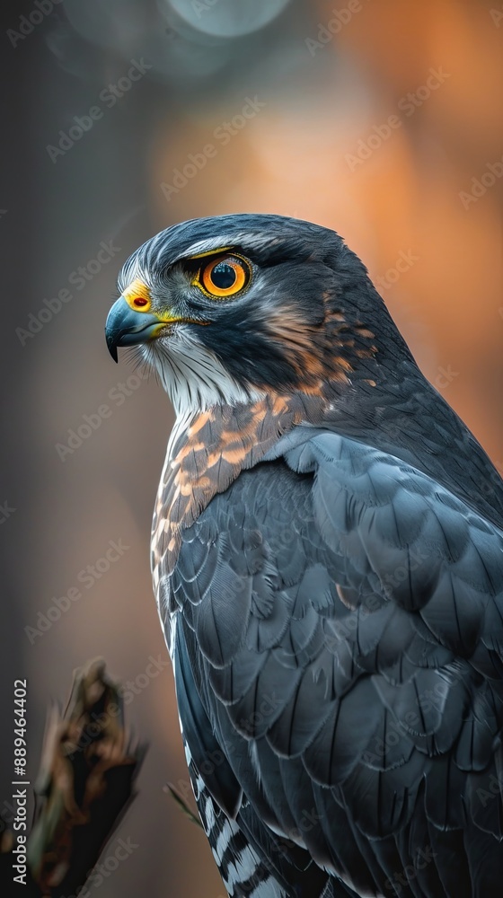 Close-Up of Northern Goshawk with Intense Gaze Close-Up of Northern Goshawk with Intense Gaze