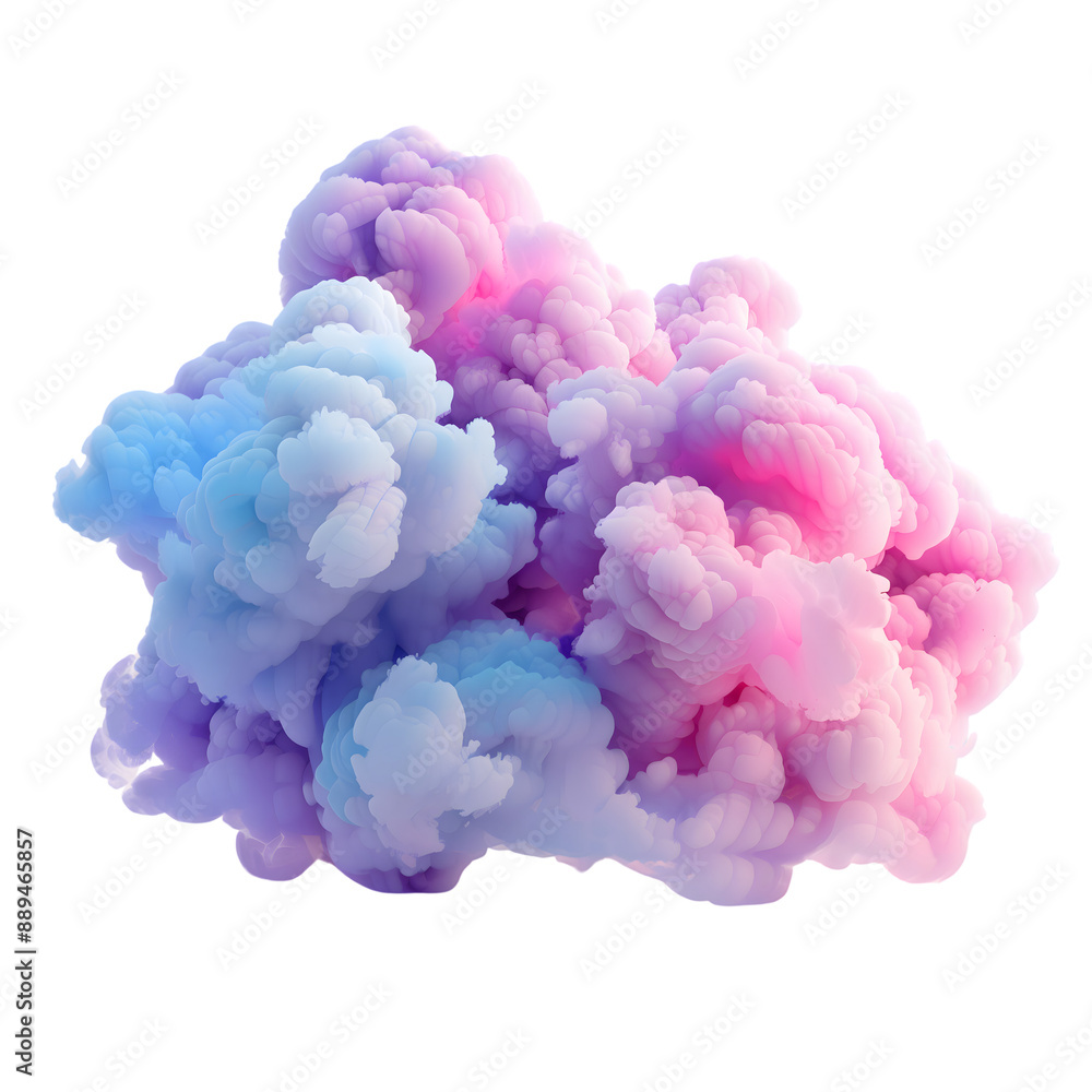 pink blue and purple cloud realistic isolated on transparent background Generative Ai. pink blue and purple cloud realistic isolated on transparent background Generative Ai.