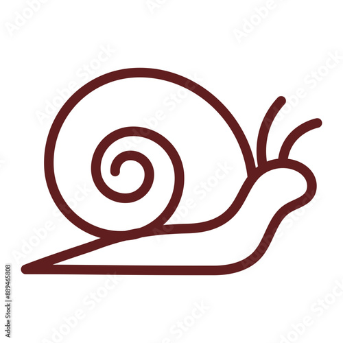 Snail Vector Line Maroon Icon Design