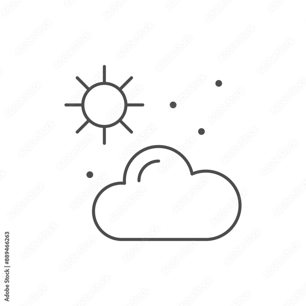 Sunny weather line outline icon Sunny weather line outline icon