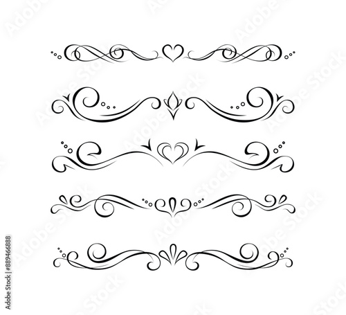 Set of ornate text delimiters, page vignettes