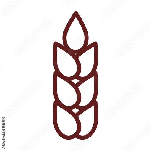 Oats Vector Line Maroon Icon Design