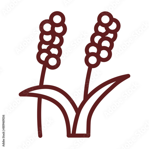 Millet Vector Line Maroon Icon Design