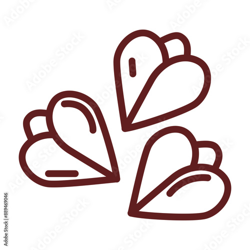 Buckwheat Vector Line Maroon Icon Design