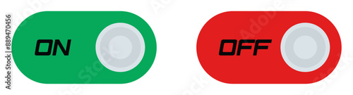 On and off switches. Slider button. Set for mobile application. Gradient on and off buttons. Vector illustration.