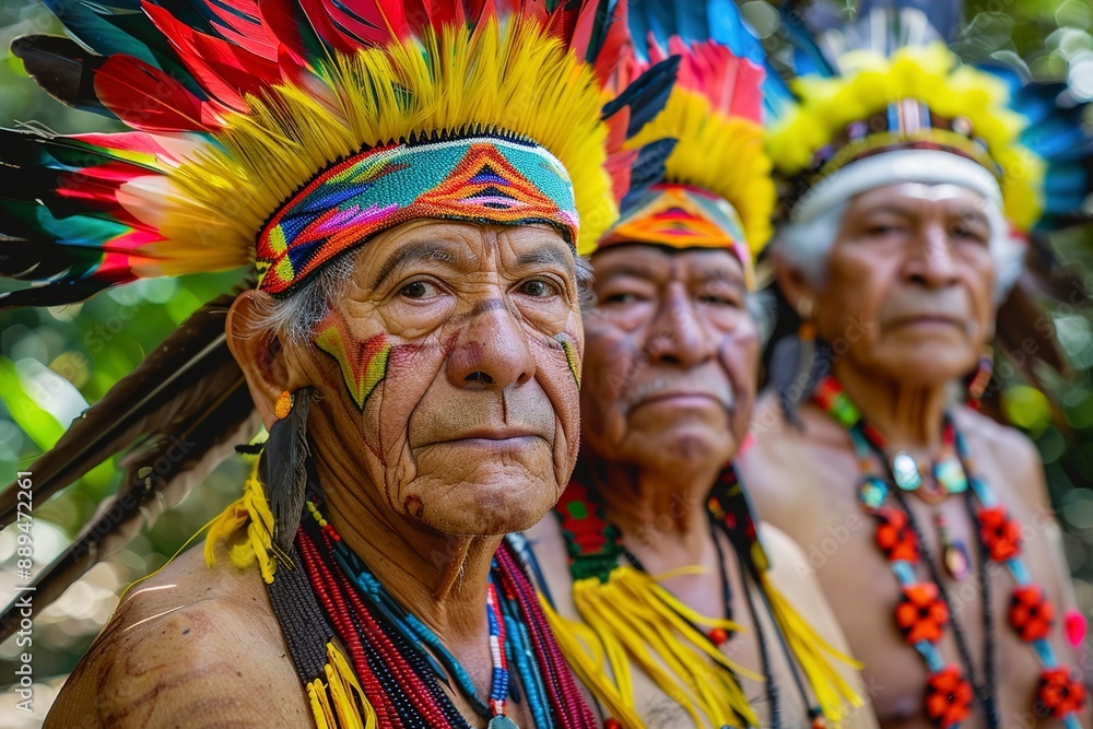 Fototapeta premium An Indigenous culture portrait Senior men and women
