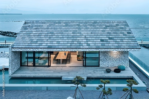 Innovative Contemporary Coastal Cottage with Stormy Lakeside Setting