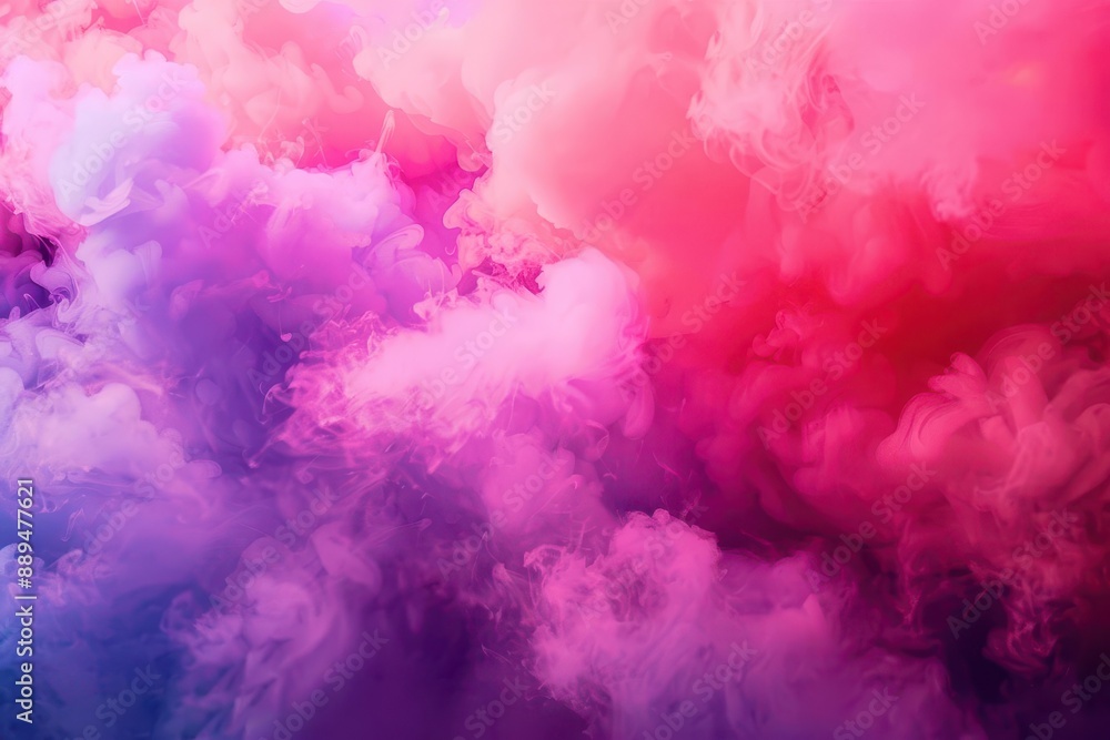 Fototapeta premium vibrant pink and red smoke explosion with rainbow colors aigenerated abstract