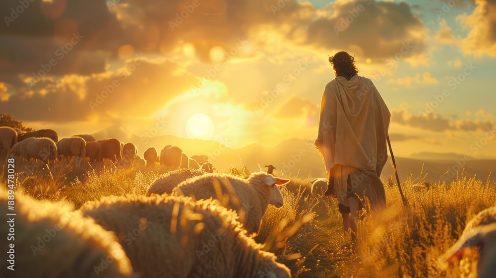 Fototapeta premium jesus christ shepherd