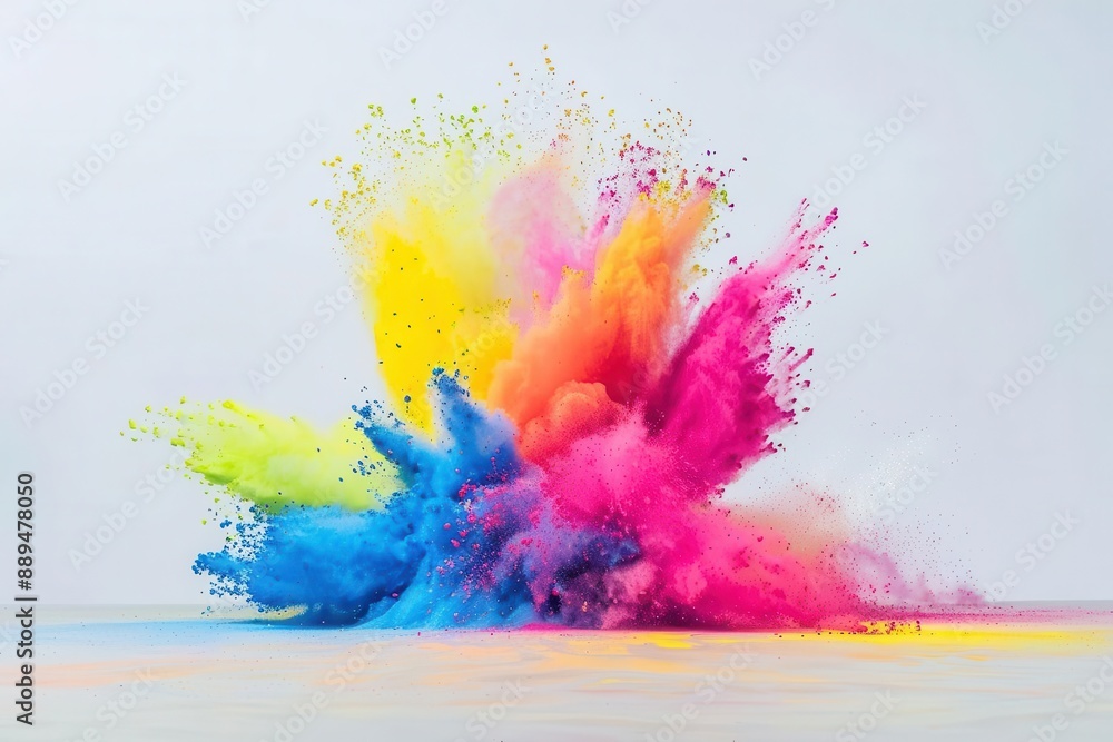 vibrant powder explosion framing product display dynamic colors ...