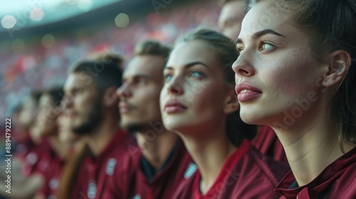 Football fans cheering on the sidelines