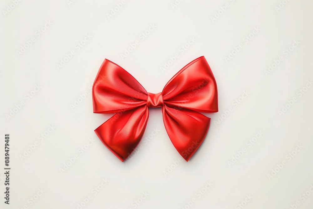 vibrant red bow on pristine white background minimalist concept illustration vibrant red bow on pristine white background minimalist concept illustration
