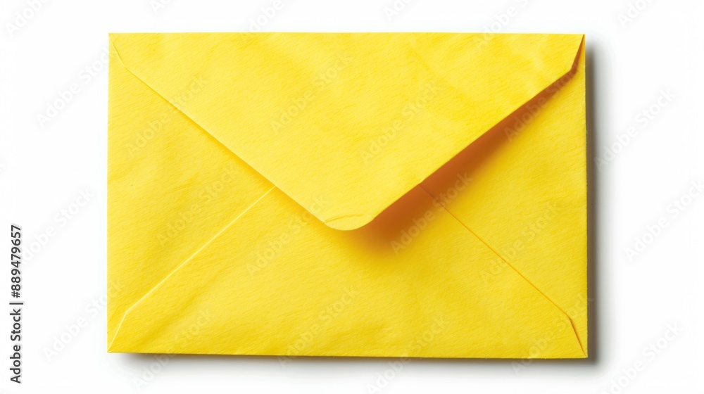 A yellow envelope with a flap that is sealed and ready to be sent A yellow envelope with a flap that is sealed and ready to be sent