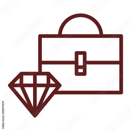 Luxury Vector Line Maroon Icon Design