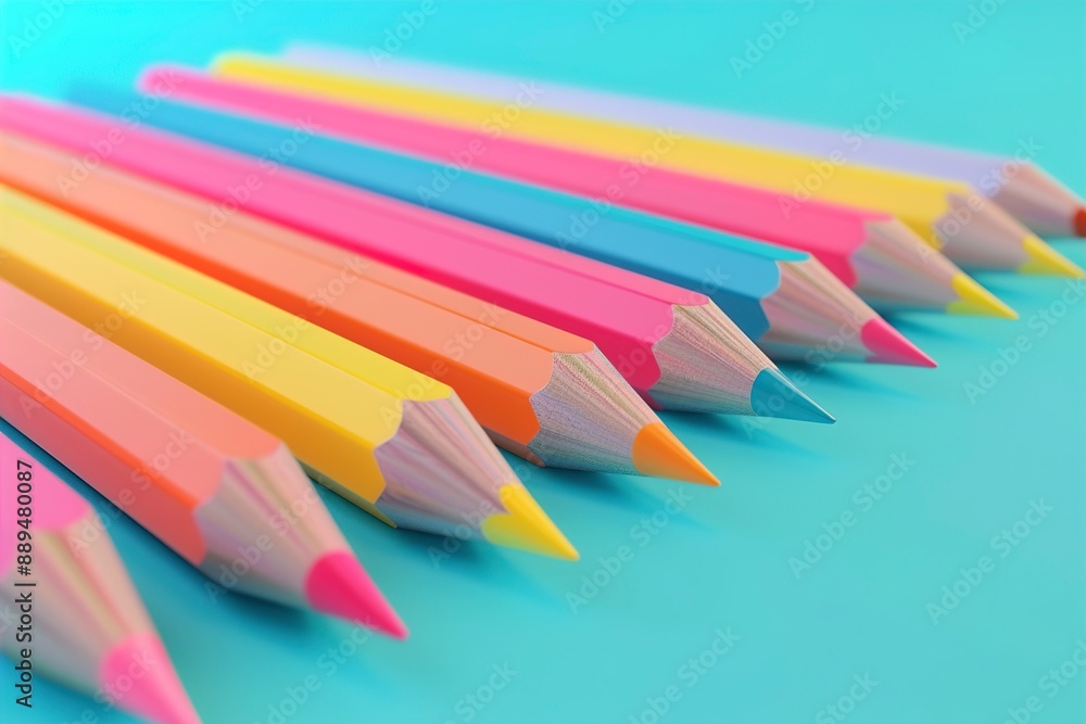 Fototapeta premium A Pencil of different color