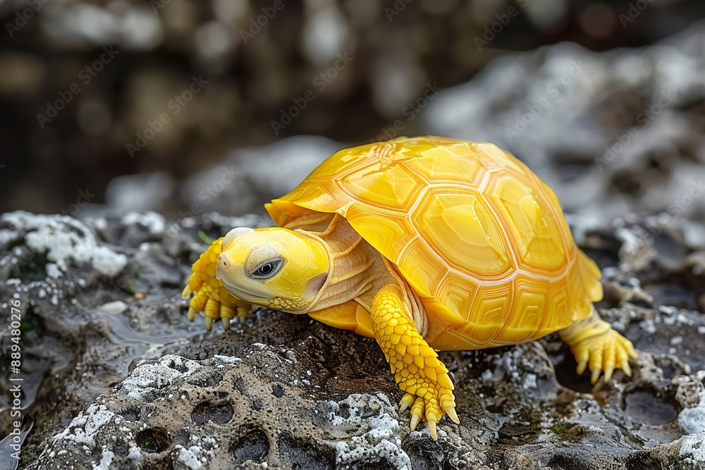 Obraz premium An One yellow terrain shell slow and cute