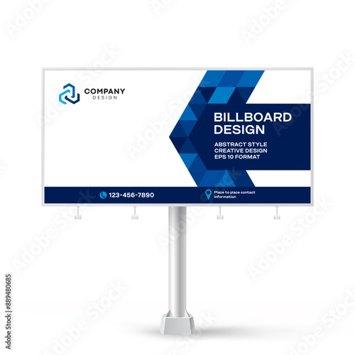 Billboard design, creative background for outdoor advertising, exhibition stand for placing photos and text