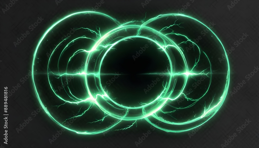 glowing electric green hologram circles lightning background 6 glowing electric green hologram circles lightning background 6