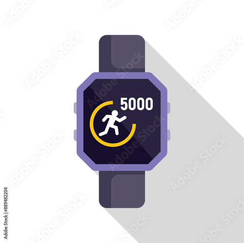 Smartwatch showing steps counter while tracking fitness activity, modern technology for healthy lifestyle