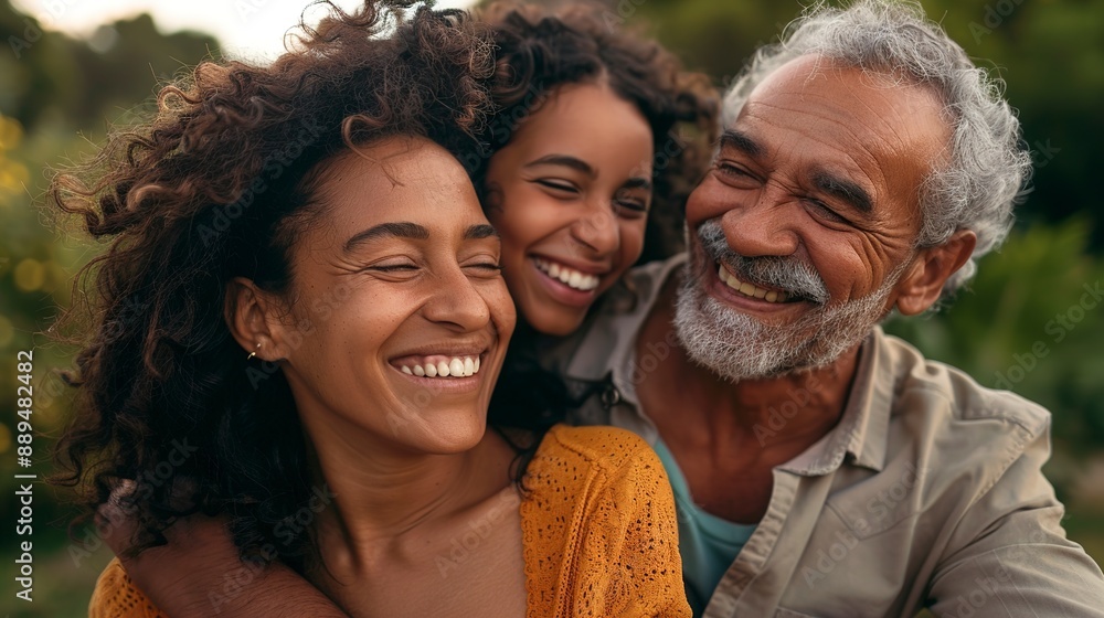 Portrait of father and daughter laughing and being happy Portrait of father and daughter laughing and being happy
