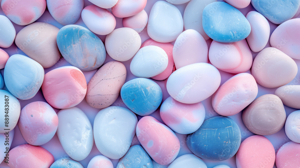 Colourful round polished sea pebbles Colourful round polished sea pebbles