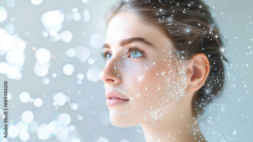 Advanced Collagen Technology for Improved Skin Elasticity and Wrinkle Reduction Shown in Hologram Advanced Collagen Technology for Improved Skin Elasticity and Wrinkle Reduction Shown in Hologram