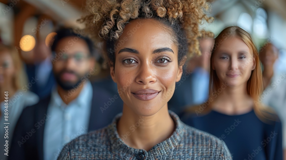 Virtual Meeting Diversity: Diverse Participants on Screens with Text Overlays on Simple Background Virtual Meeting Diversity: Diverse Participants on Screens with Text Overlays on Simple Background