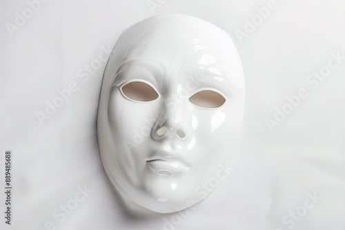 Sample of facial mask isolated on white top view