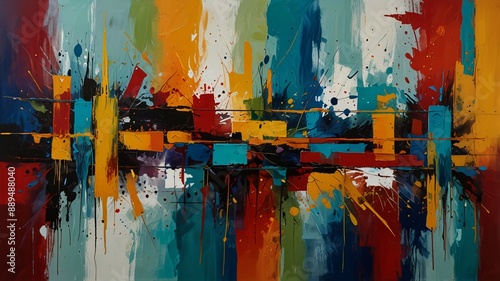 abstract colorful background or color patches , AI Generated.